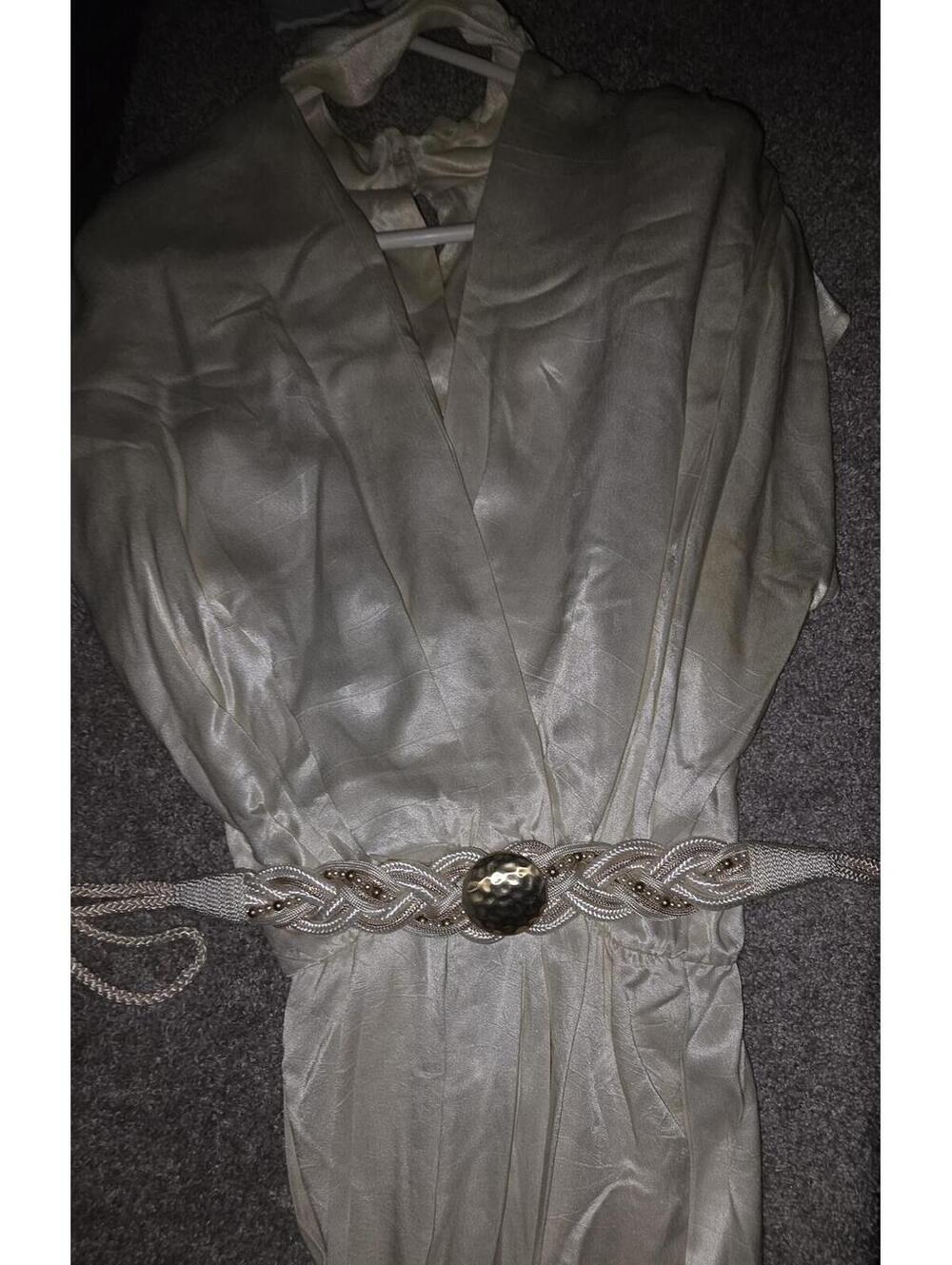 VTG 70s John Roberts Ivory Jumpsuit with Decorative Belt